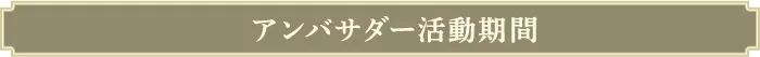 アンバサダー活動期間